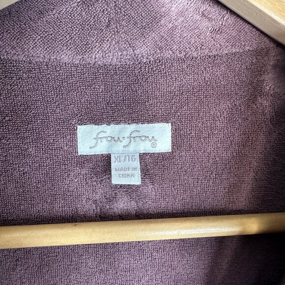 Frou Frou Terry Cloth Towel Robe Dusty Purple with Lace Trim Size XL - Picture 2 of 3
